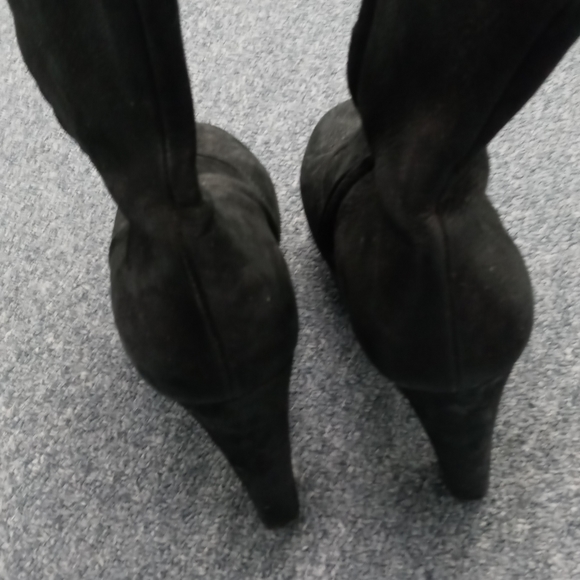 Allsaints Black Suede Platform High Heeled Boots | EUC | Size 9 | Zippered - Picture 4 of 7